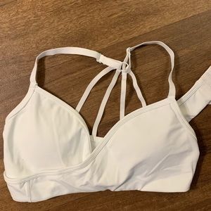 White Alphalete Wrap Bra